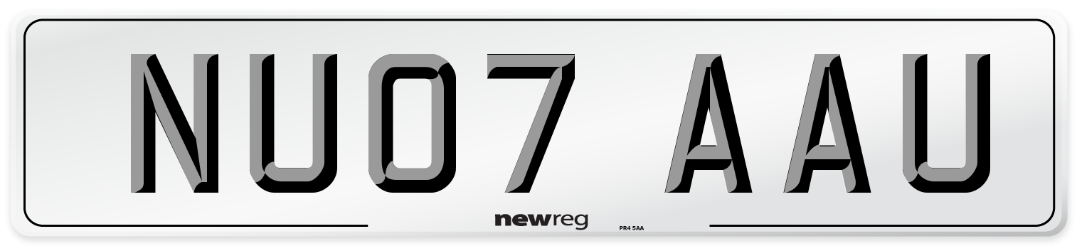 NU07 AAU Number Plate from New Reg